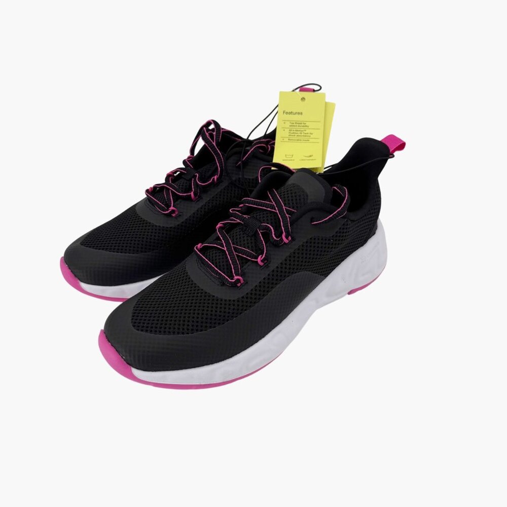 NEW All In Motion Kids Camren Performance Sneakers - Black/Pink - Size 4